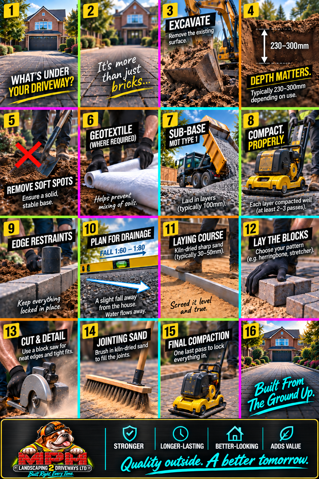 Driveway construction process — illustrated guide