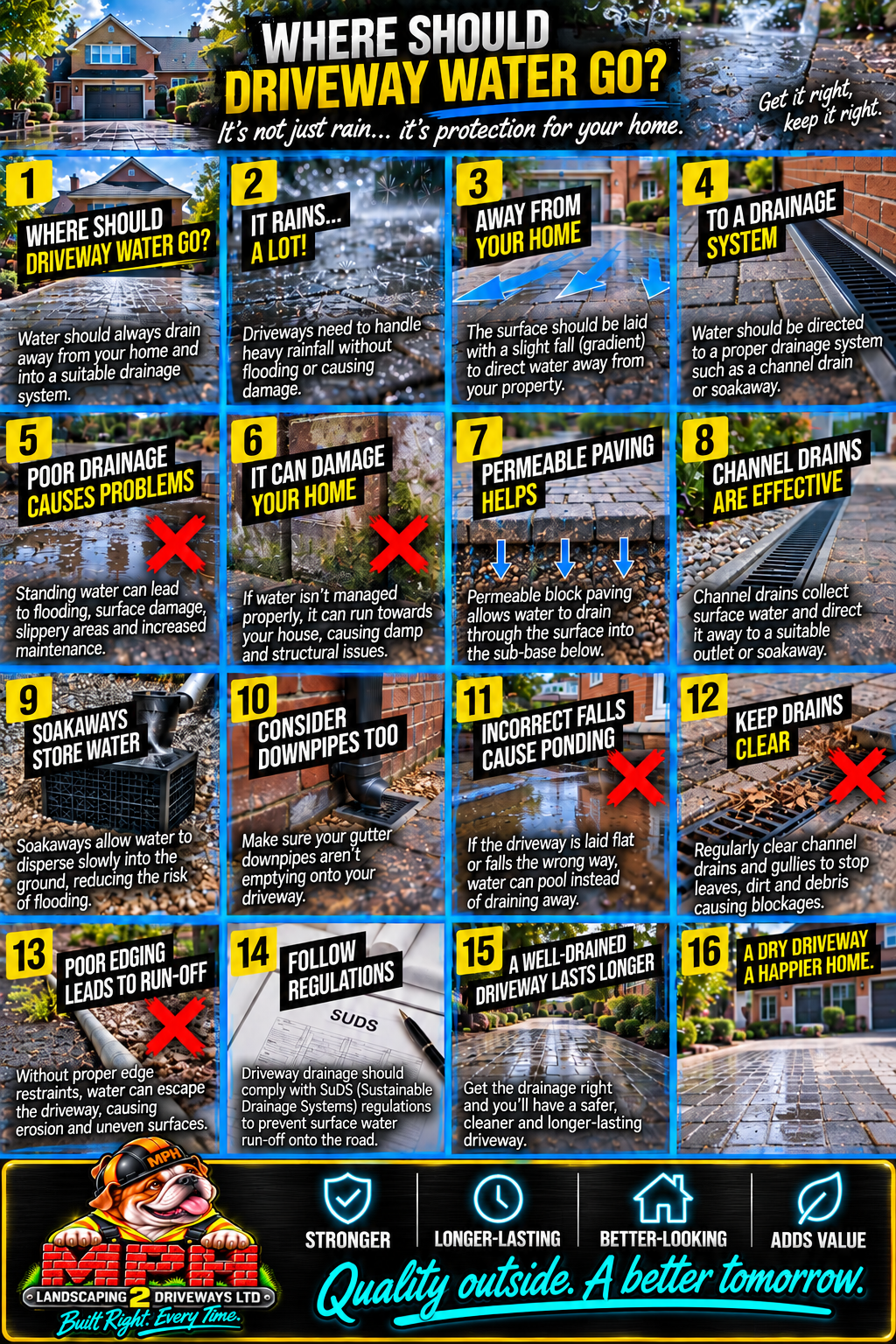 Where should driveway water go? — illustrated guide
